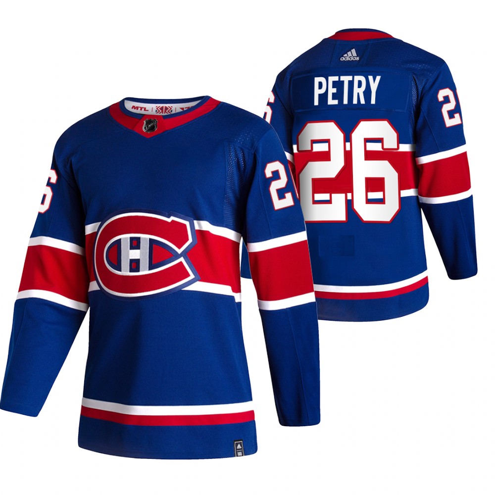 2021 Adidias Montreal Canadiens 26 Jeff Petry Blue Men Reverse Retro Alternate NHL Jersey